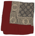 Moe Howard's Silk Ascot -- Measures 17'' Square -- Slightly Frayed in Spots, Mostly Along Red Edge, Else Near Fine